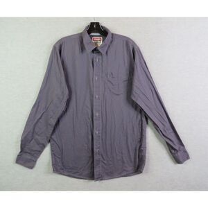 Wrangler Mens‎ Shirt Medium Brown Button Up Long Sleeve Western Rodeo Cowboy VTG